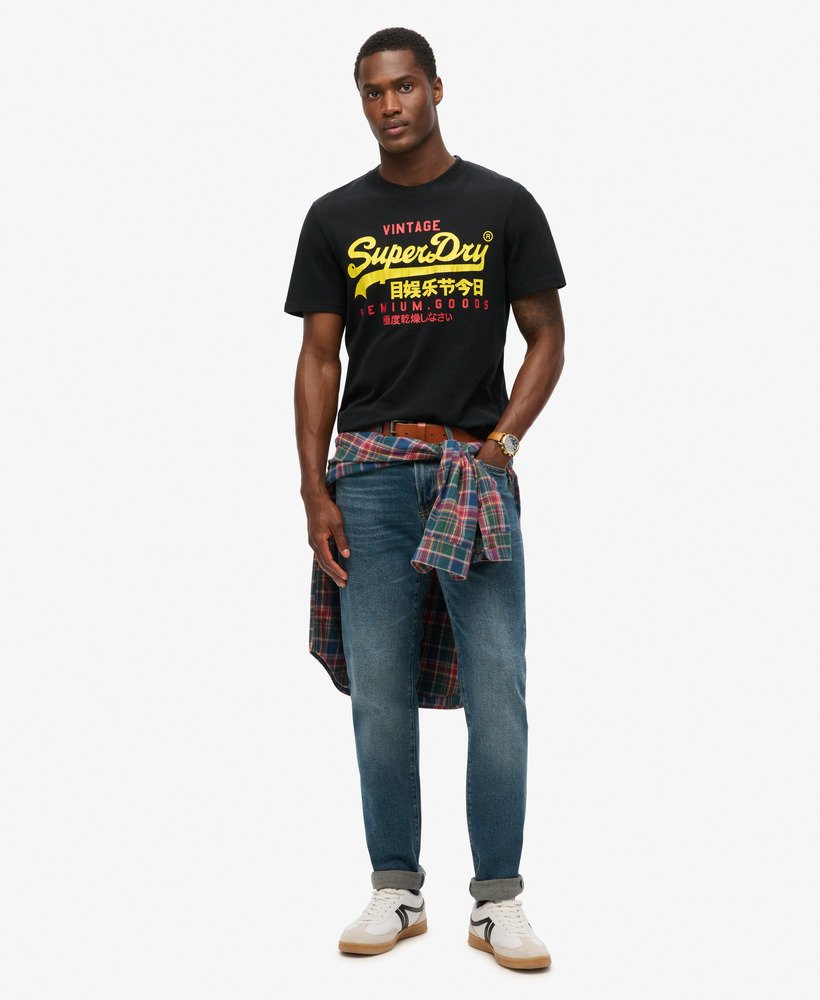 vintage logo duo t-shirt in gitzwart