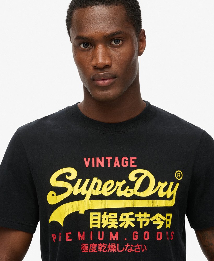 vintage logo duo t-shirt in gitzwart