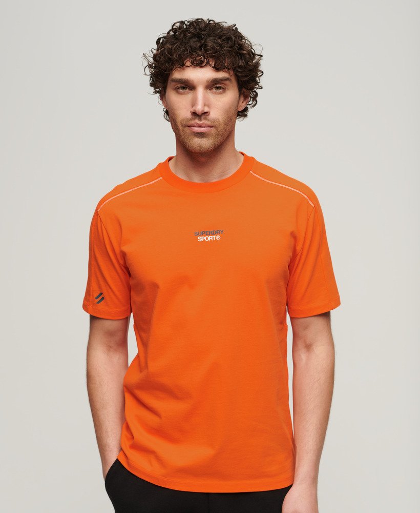 sport tech logo relaxed t-shirt in oranje tijger