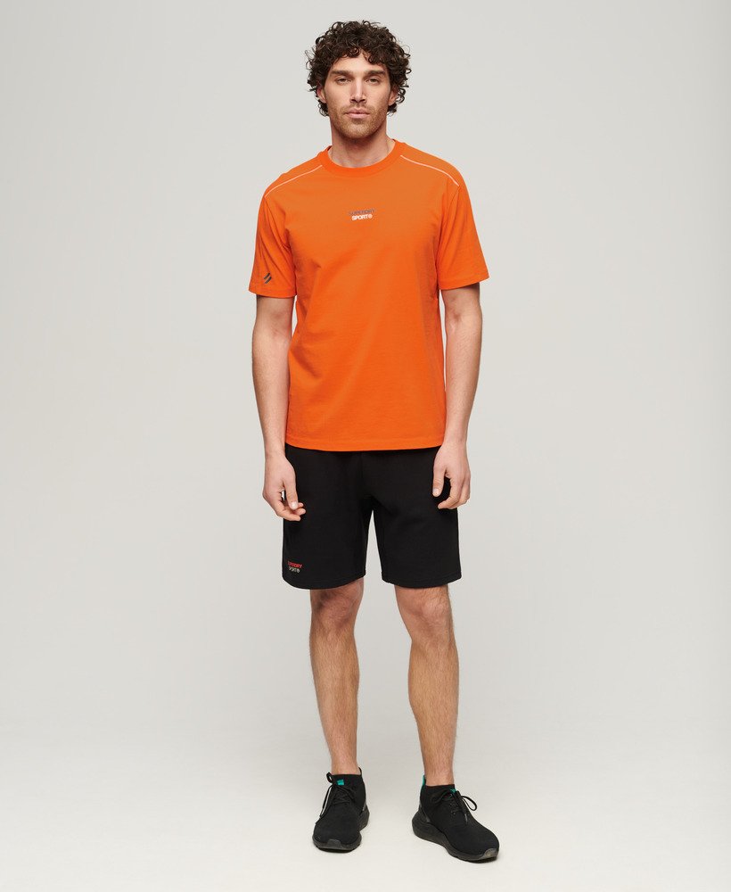 sport tech logo relaxed t-shirt in oranje tijger