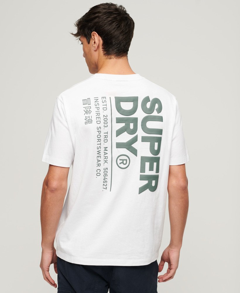 utility sport logo loose fit t-shirt in stralend wit