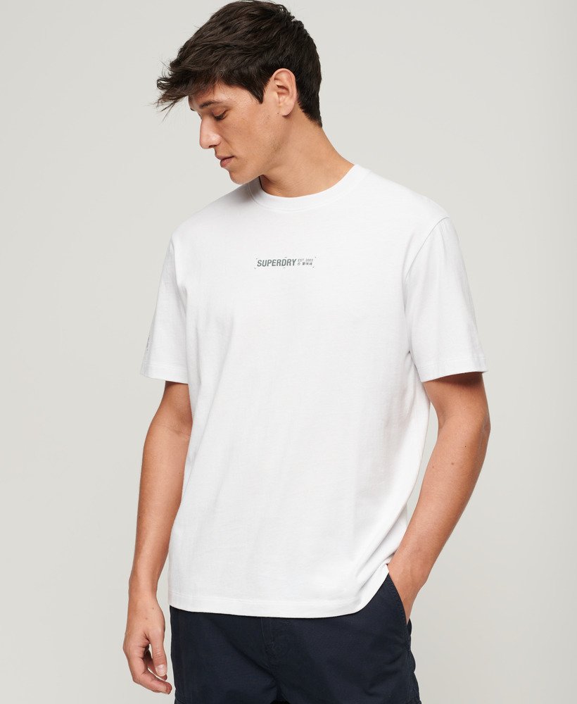 utility sport logo loose fit t-shirt in stralend wit