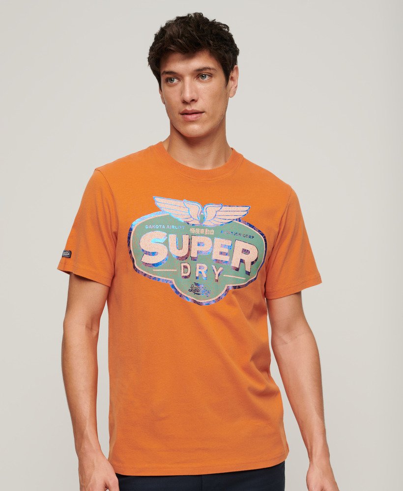 gasoline workwear t-shirt in denim co roestoranje