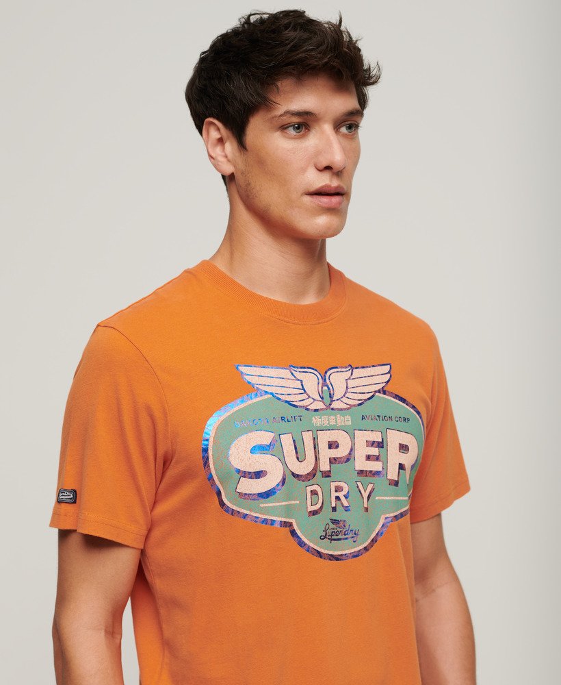 gasoline workwear t-shirt in denim co roestoranje
