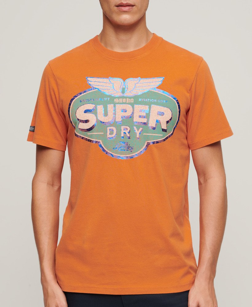 gasoline workwear t-shirt in denim co roestoranje