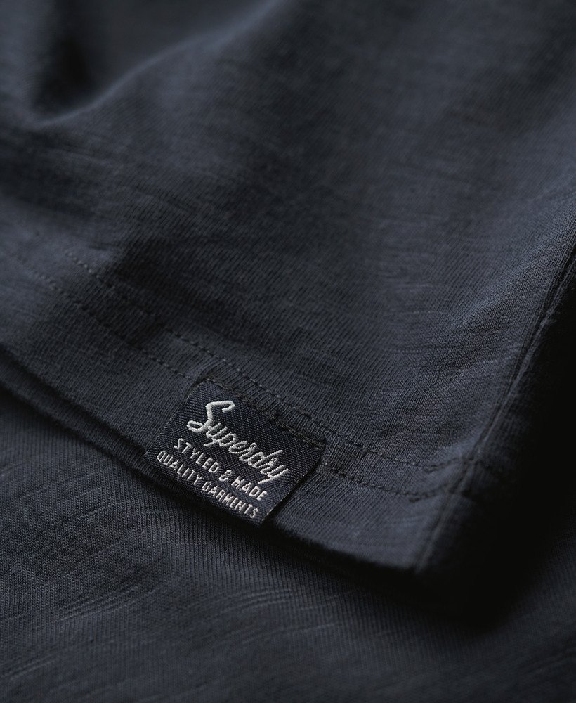 metallic workwear graphic t-shirt in eclipse navy slub