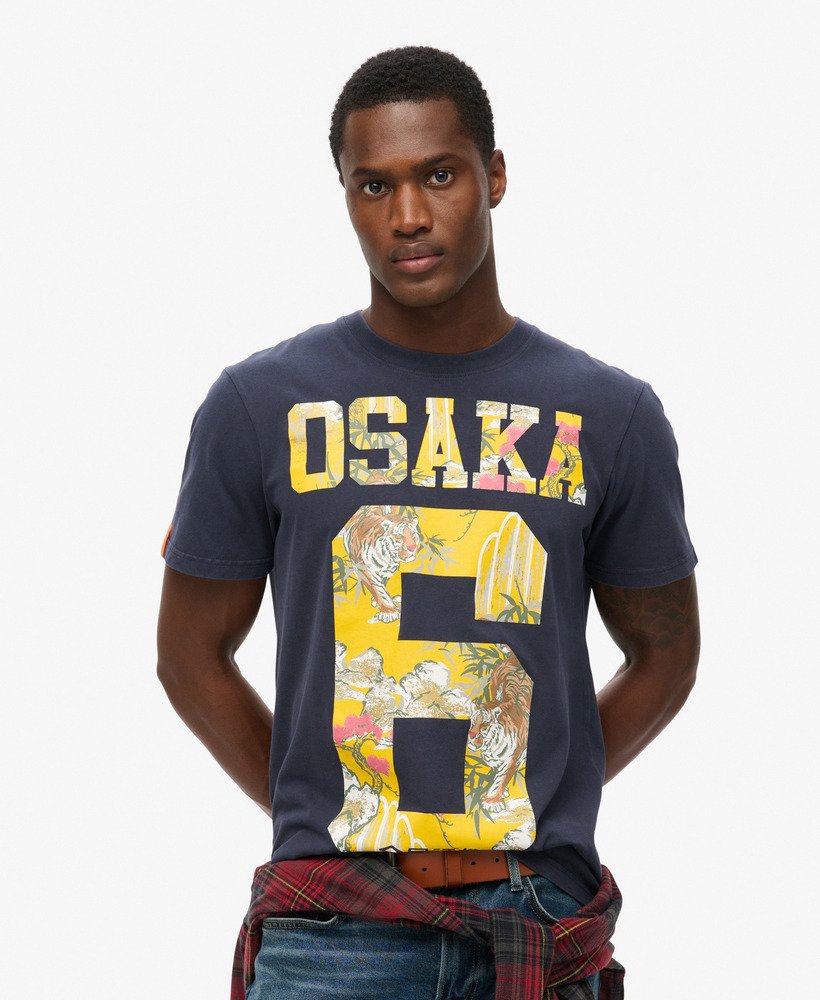 osaka 6 japans t-shirt met opvulling in frans marineblauw