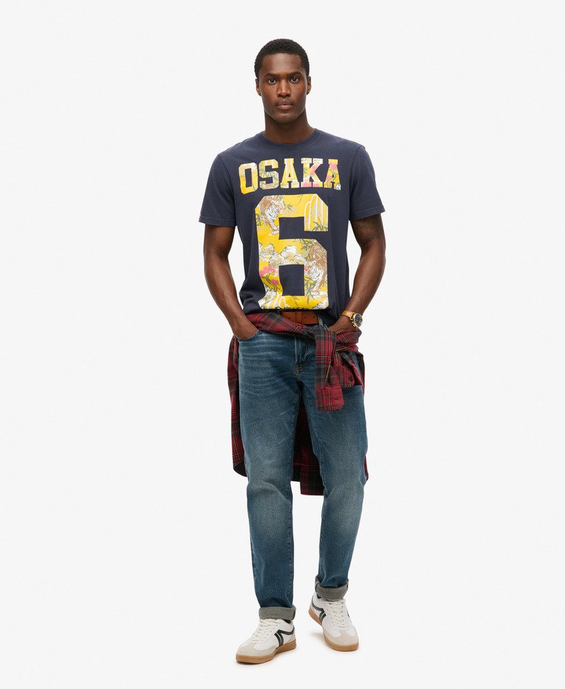 osaka 6 japans t-shirt met opvulling in frans marineblauw