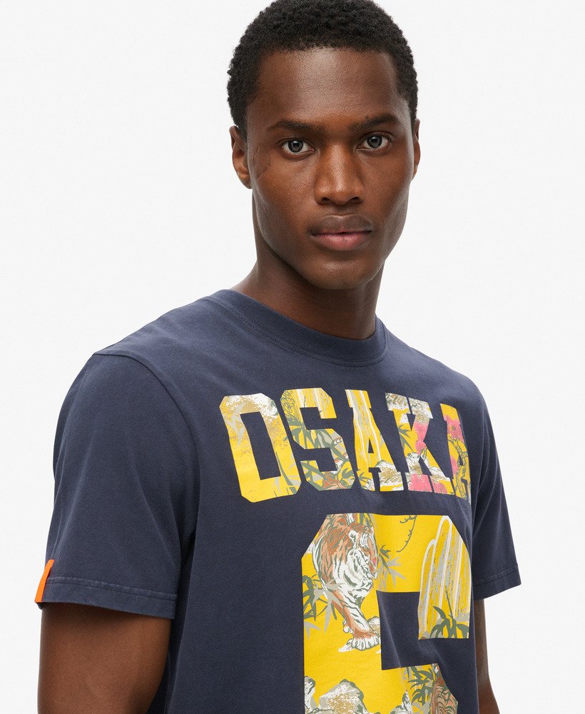 osaka 6 japans t-shirt met opvulling in frans marineblauw