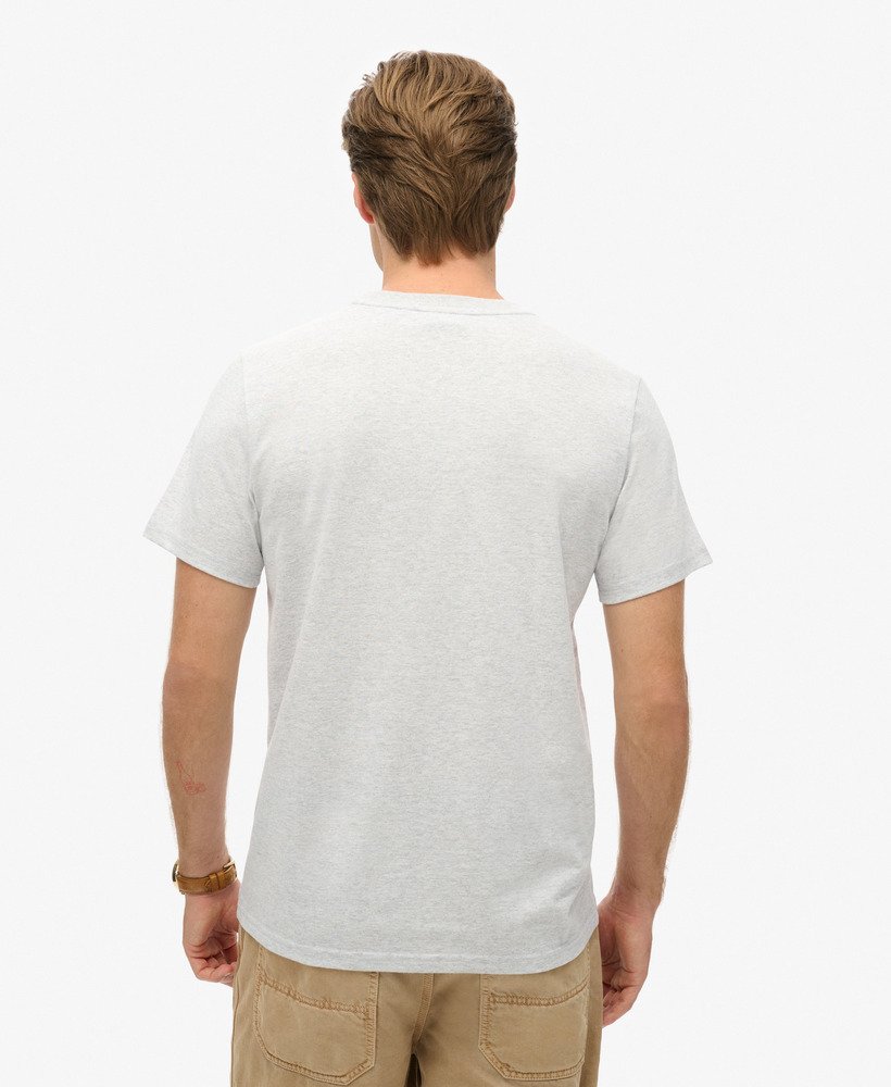 vintage logo heritage t-shirt met borstplaat in gemêleerd grijs.