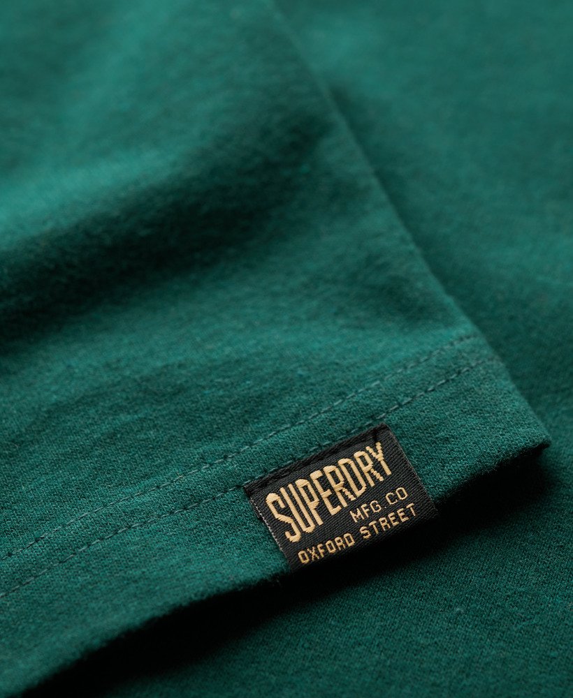 vintage logo heritage t-shirt met borstplaat in bengreen marl