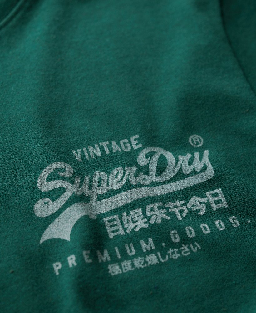 vintage logo heritage t-shirt met borstplaat in bengreen marl