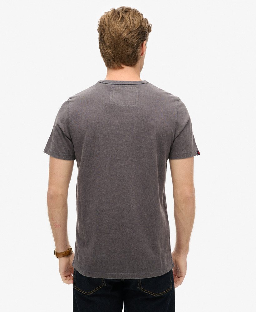 vintage sportief t-shirt met korte mouwen in grafietzwart.