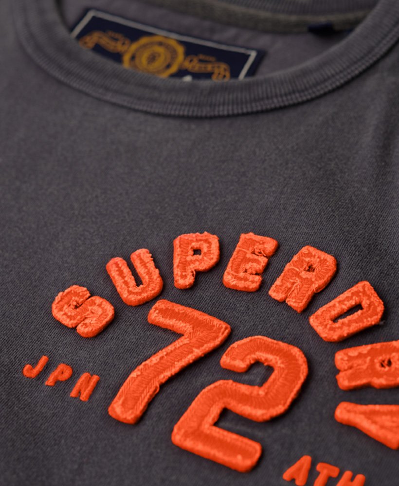 vintage sportief t-shirt met korte mouwen in grafietzwart.