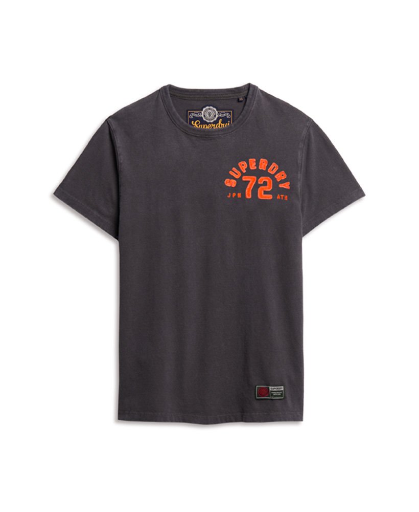 vintage sportief t-shirt met korte mouwen in grafietzwart.