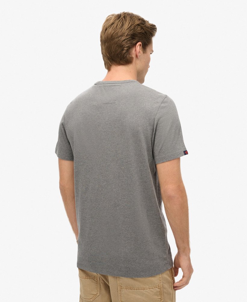 vintage sportief t-shirt met korte mouwen in middengrijs gemêleerd.