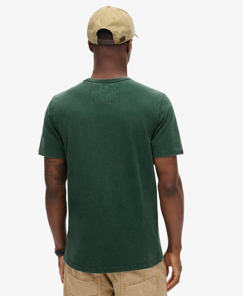 vintage sportief t-shirt met korte mouwen in emaillegroen.