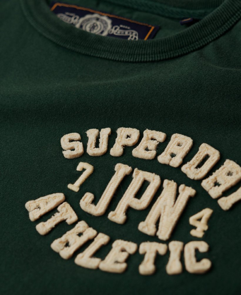vintage sportief t-shirt met korte mouwen in emaillegroen.