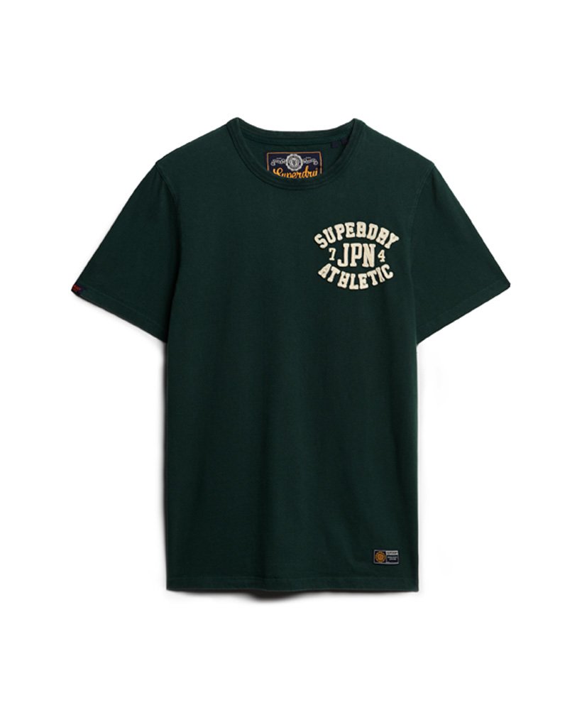 vintage sportief t-shirt met korte mouwen in emaillegroen.
