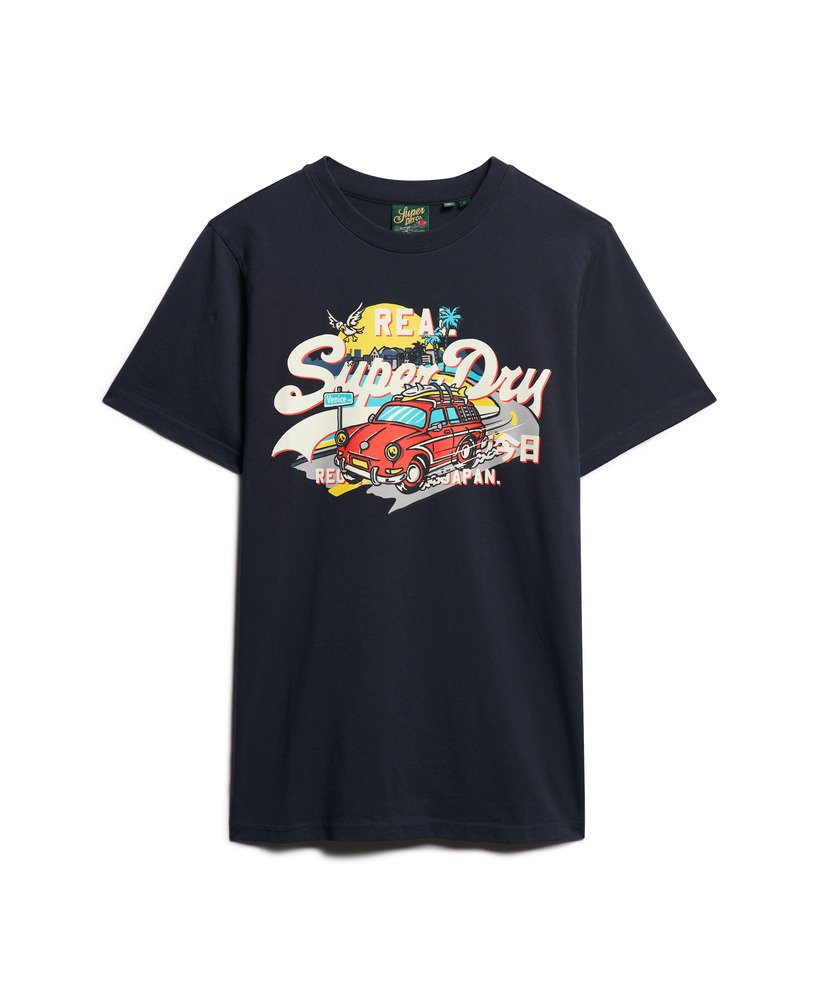 la vintage logo graphic t-shirt in eclipse navy