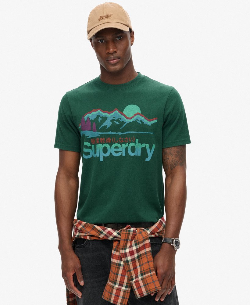 t-shirt met grafische print van great outdoors in bengreen marl.