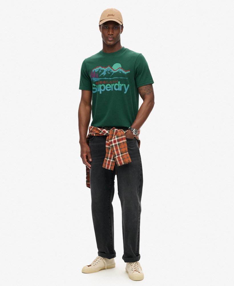 t-shirt met grafische print van great outdoors in bengreen marl.