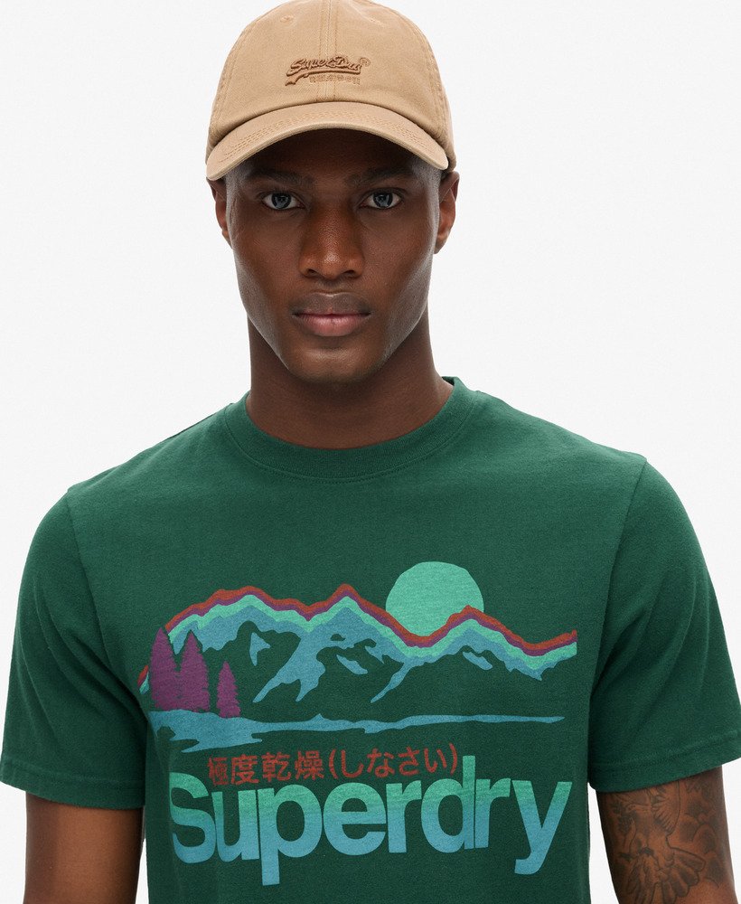 t-shirt met grafische print van great outdoors in bengreen marl.