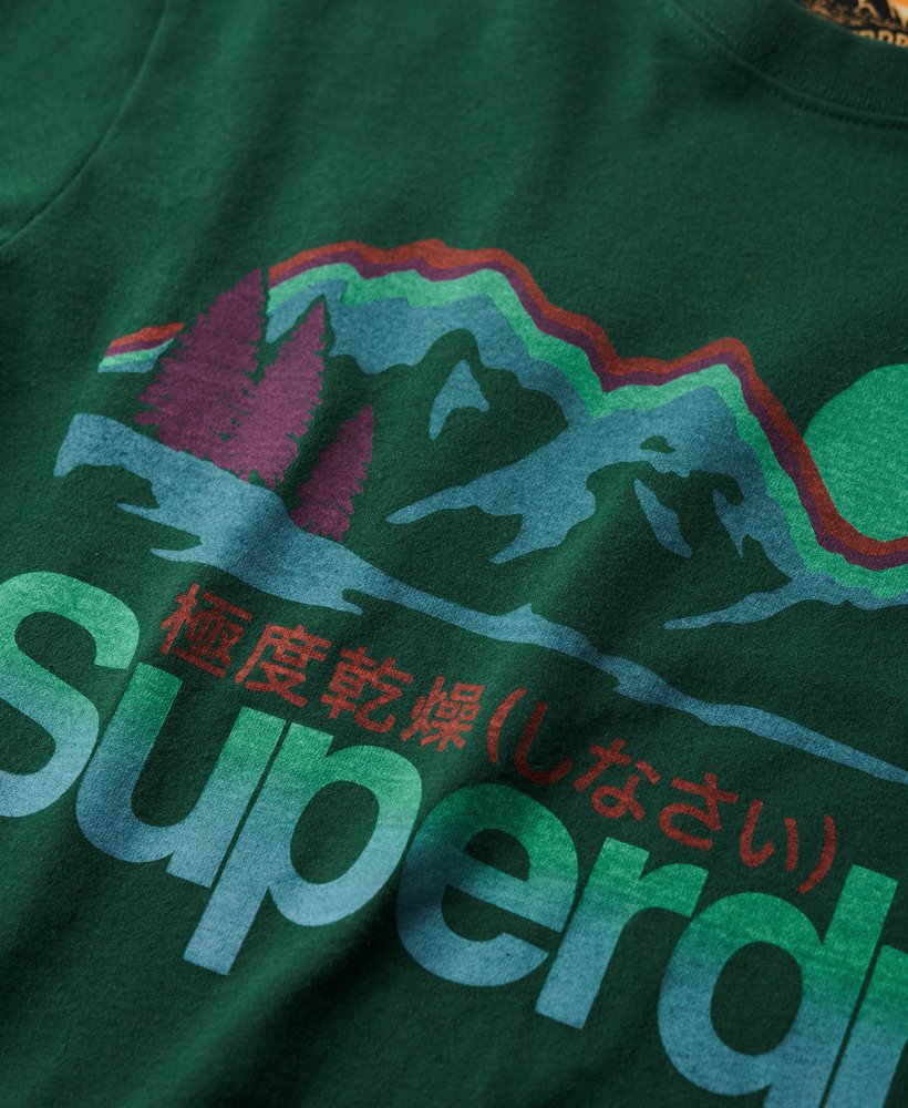 t-shirt met grafische print van great outdoors in bengreen marl.