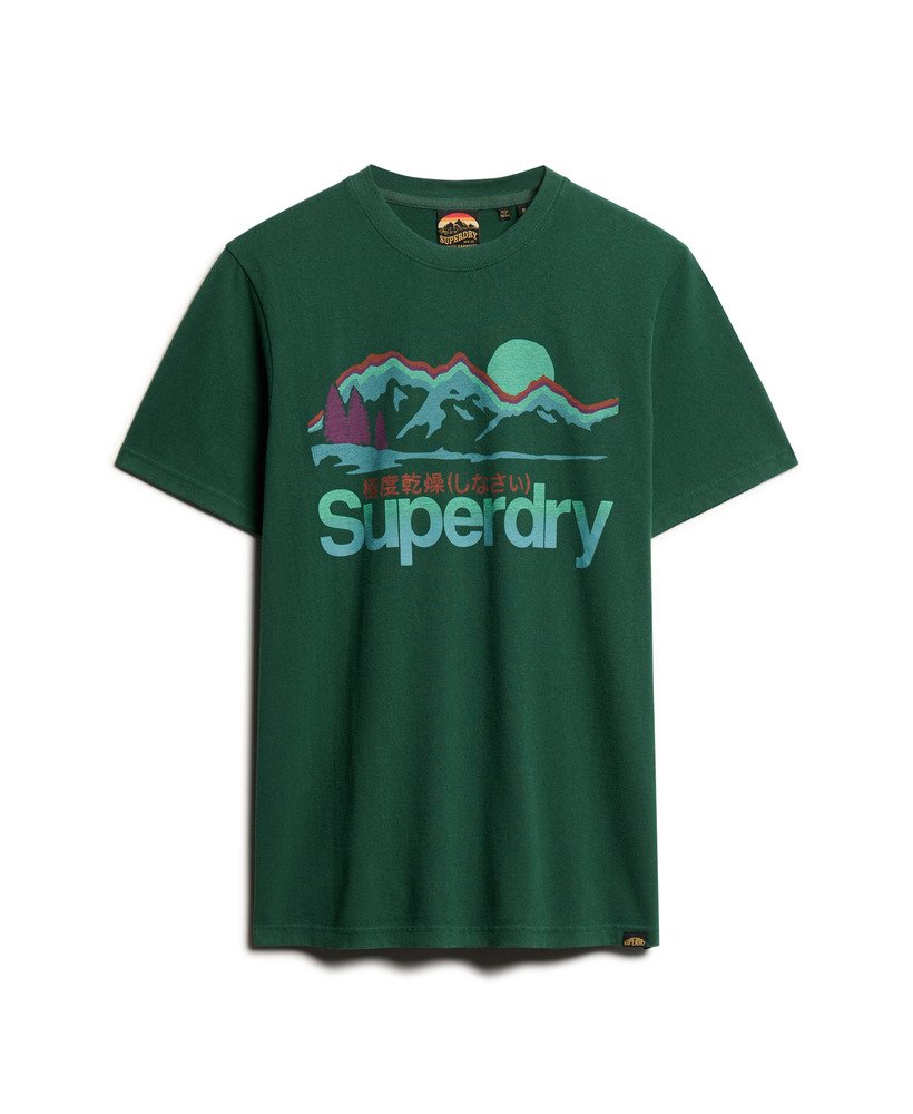 t-shirt met grafische print van great outdoors in bengreen marl.