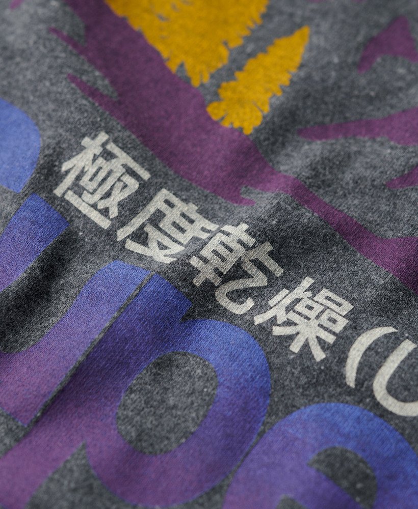 grafisch t-shirt met buitenprint in granietgrijs gemêleerd.