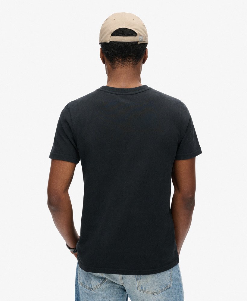t-shirt met fluweelachtige vervagingsprint in nero black marl.