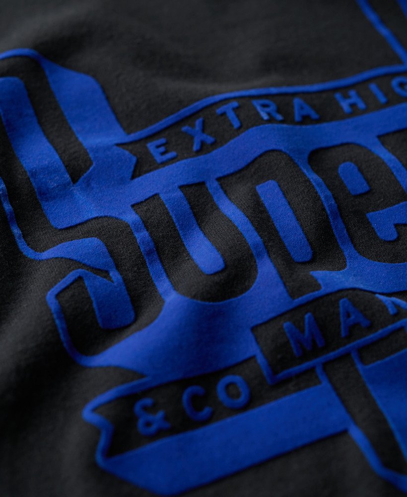 t-shirt met fluweelachtige vervagingsprint in nero black marl.