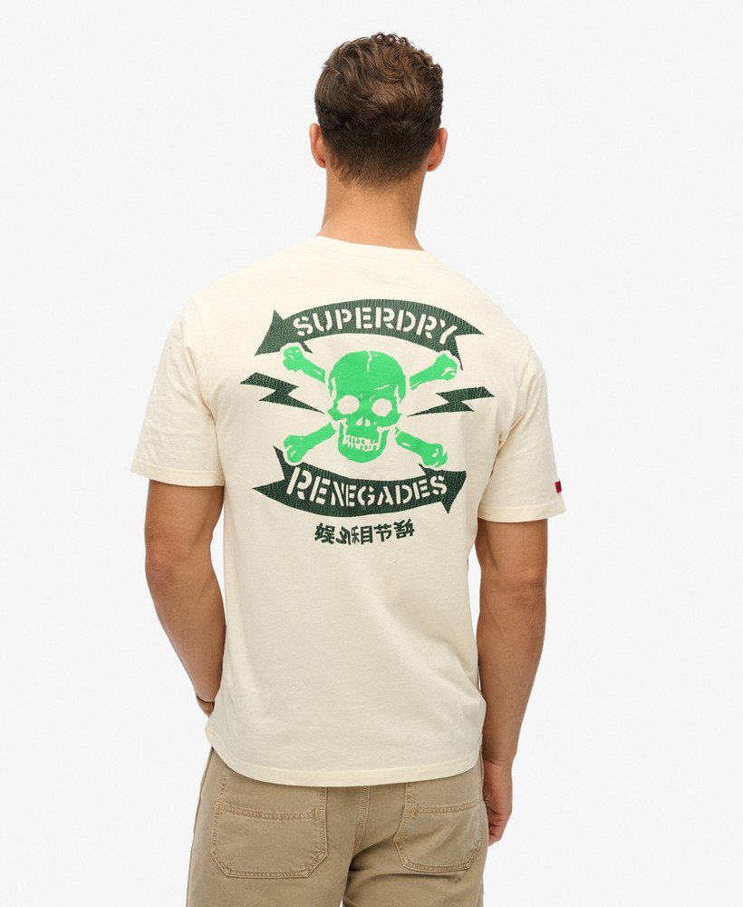 lo-fi punk graphic loose t-shirt in rijstwit