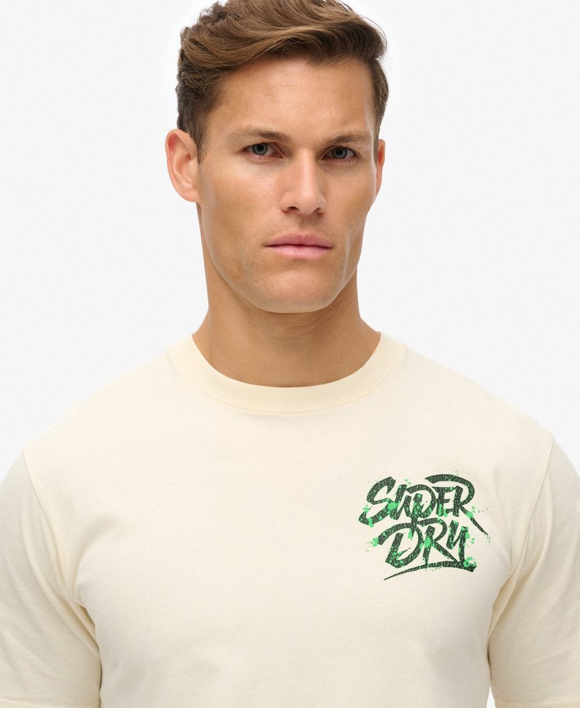 lo-fi punk graphic loose t-shirt in rijstwit