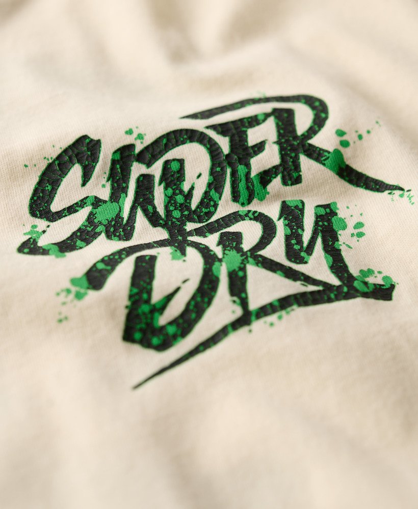 lo-fi punk graphic loose t-shirt in rijstwit