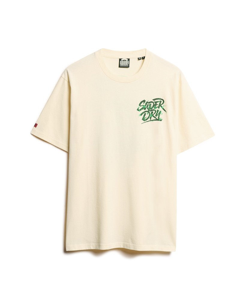 lo-fi punk graphic loose t-shirt in rijstwit