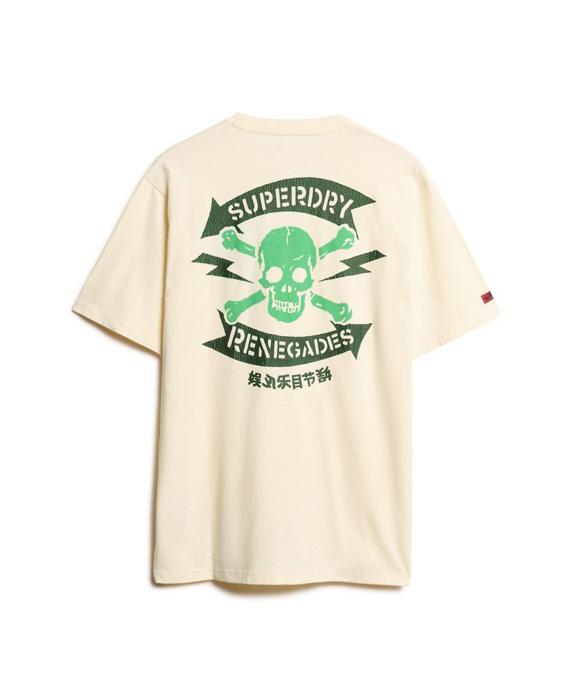 lo-fi punk graphic loose t-shirt in rijstwit