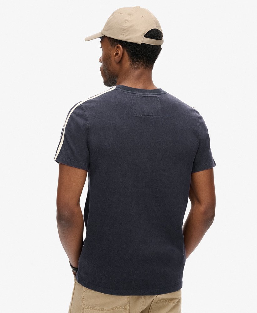 vintage sportief gestreept t-shirt in eclipse navy