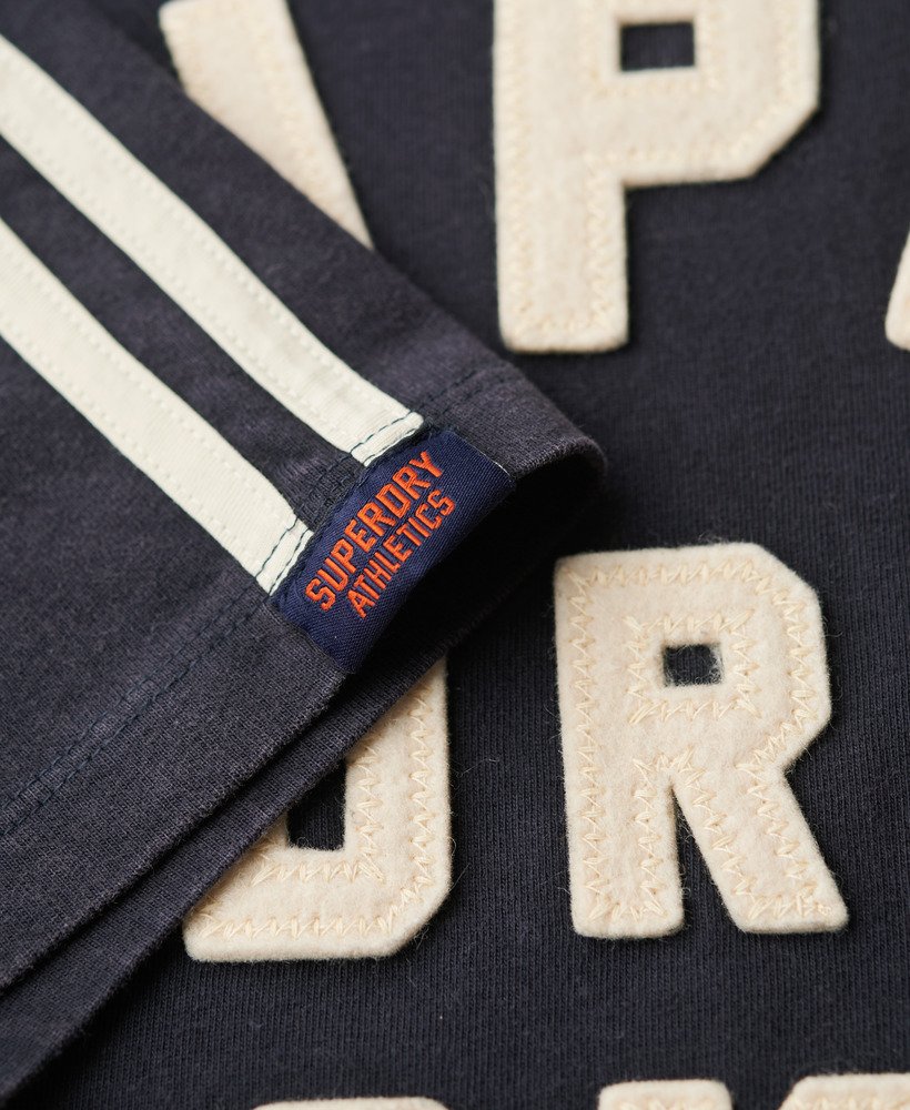 vintage sportief gestreept t-shirt in eclipse navy
