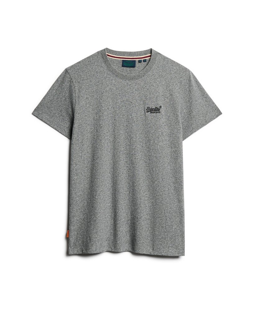 t-shirt met essential logo van biologisch katoen in vulkanisch zwart met korrelige afwerking.