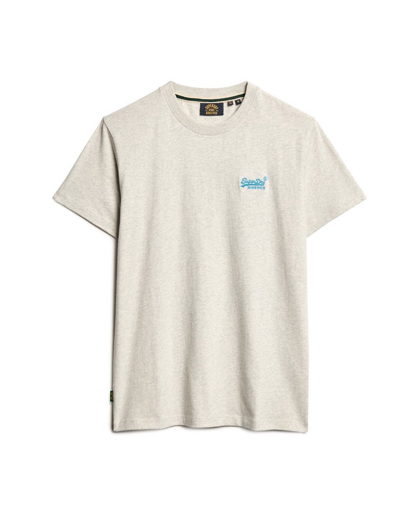 t-shirt met essential-logo van biologisch katoen in de kleuren lighting gry grndlefluro blue.