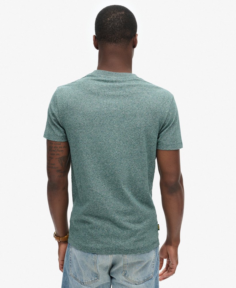 t-shirt met essential-logo van biologisch katoen in middengroene kleur.