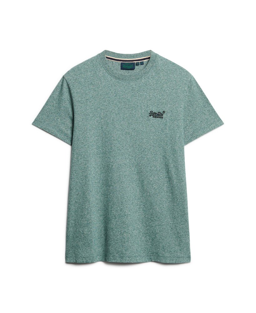 t-shirt met essential-logo van biologisch katoen in middengroene kleur.