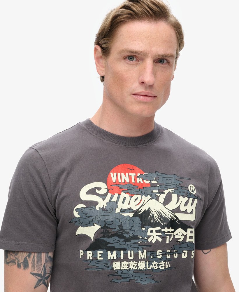 tokyo graphic t-shirt in donkergrijs