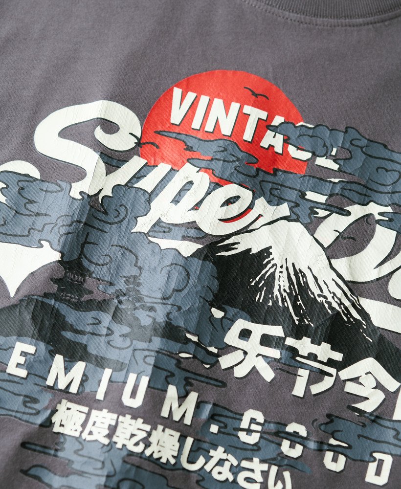 tokyo graphic t-shirt in donkergrijs