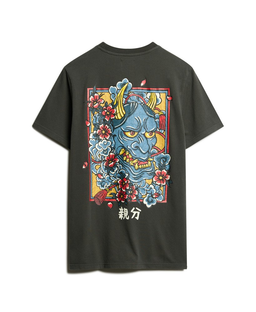 tokyo graphic t-shirt in gewassen zwart