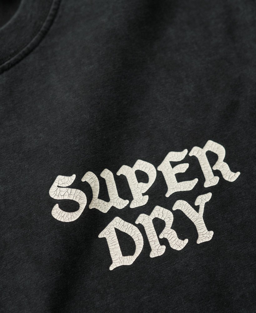 fotografisch skate-t-shirt met losse pasvorm in gewassen zwart
