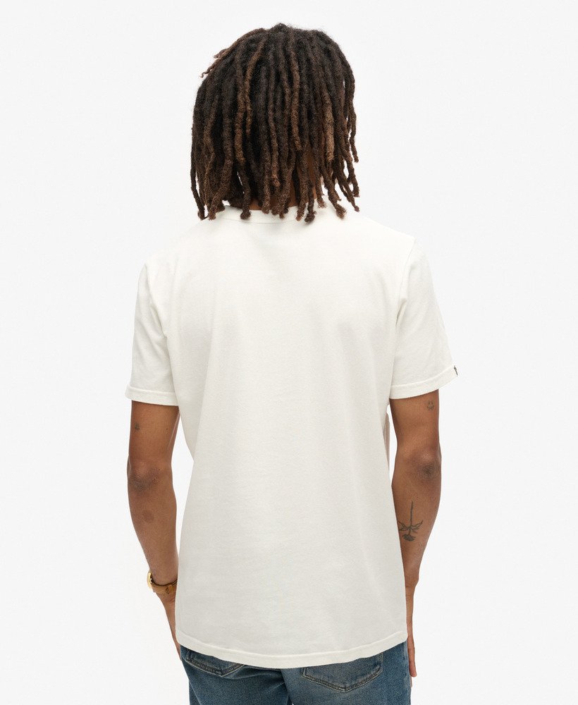 outdoor t-shirt met grafische strepen in winterwit