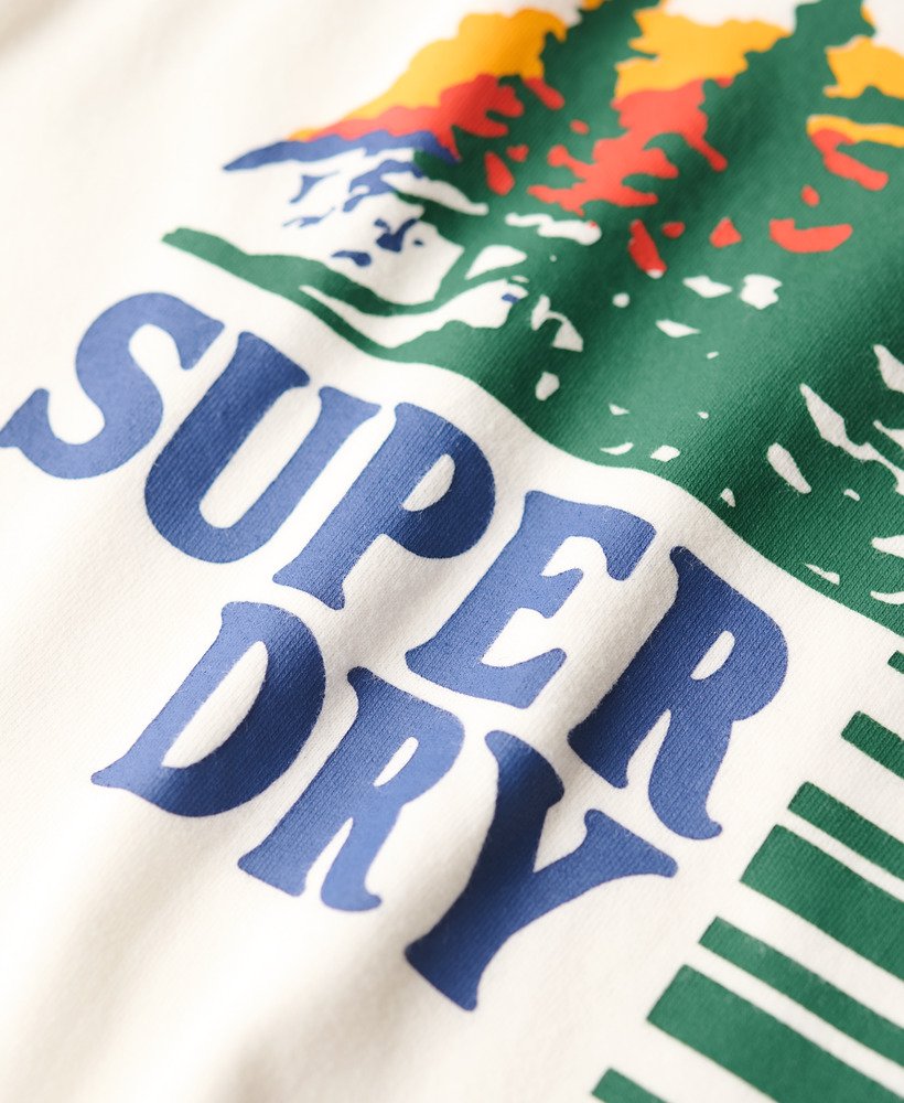 outdoor t-shirt met grafische strepen in winterwit