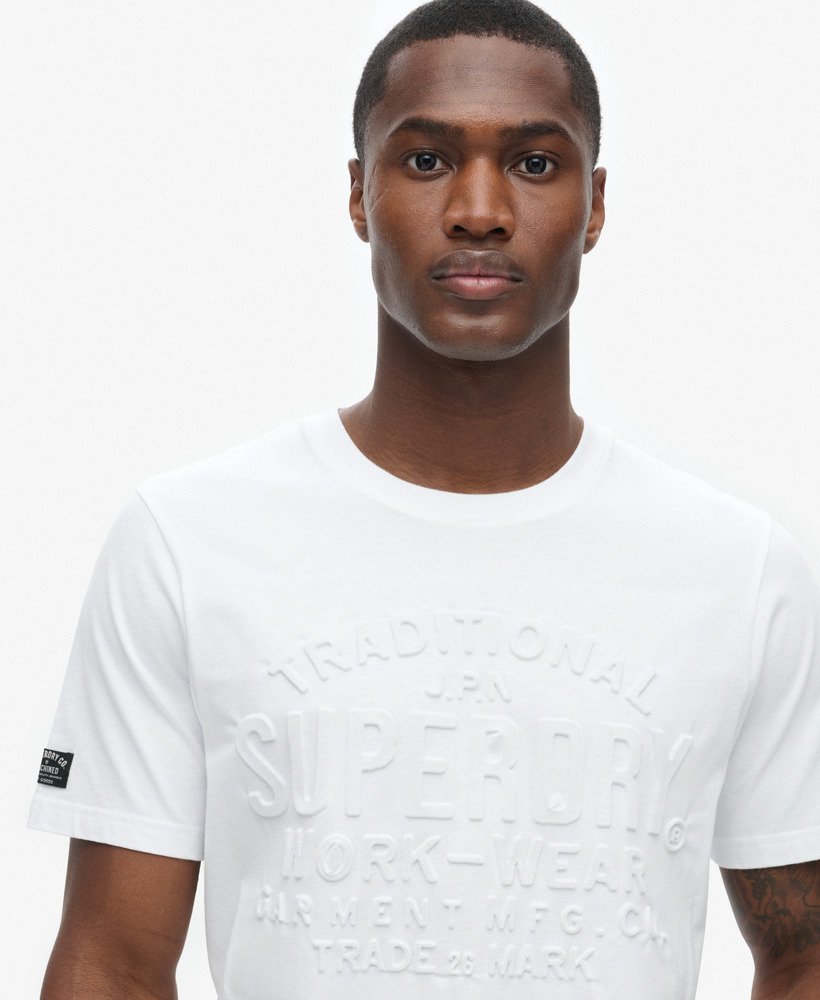 t-shirt met reliëflogo in winterwit